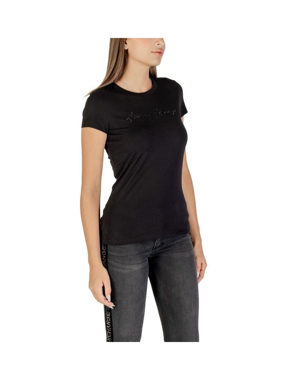ARMANI EXCHANGE Black Cotton T-Shirt
