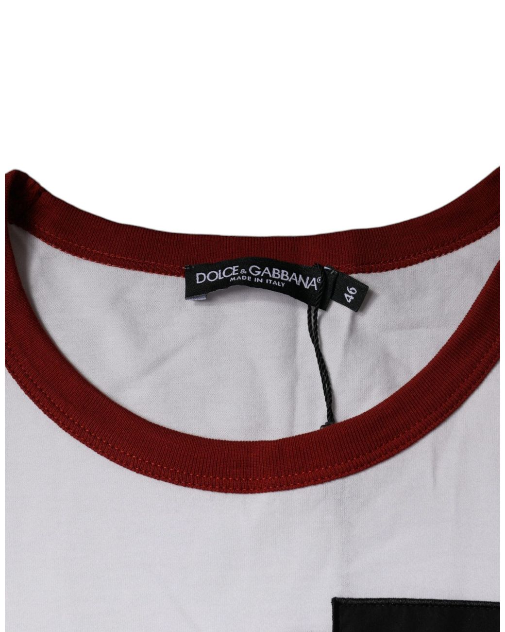 Dolce & Gabbana White Graphic Print Cotton Crew Neck T-Shirt for men