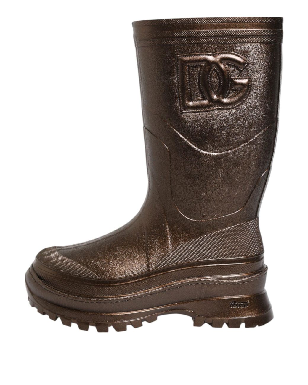 Dolce & Gabbana Brown Rubber Tall Boots