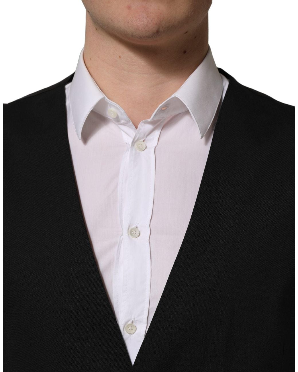 Dolce & Gabbana Black Single Breasted Men Waistcoat Vest for men