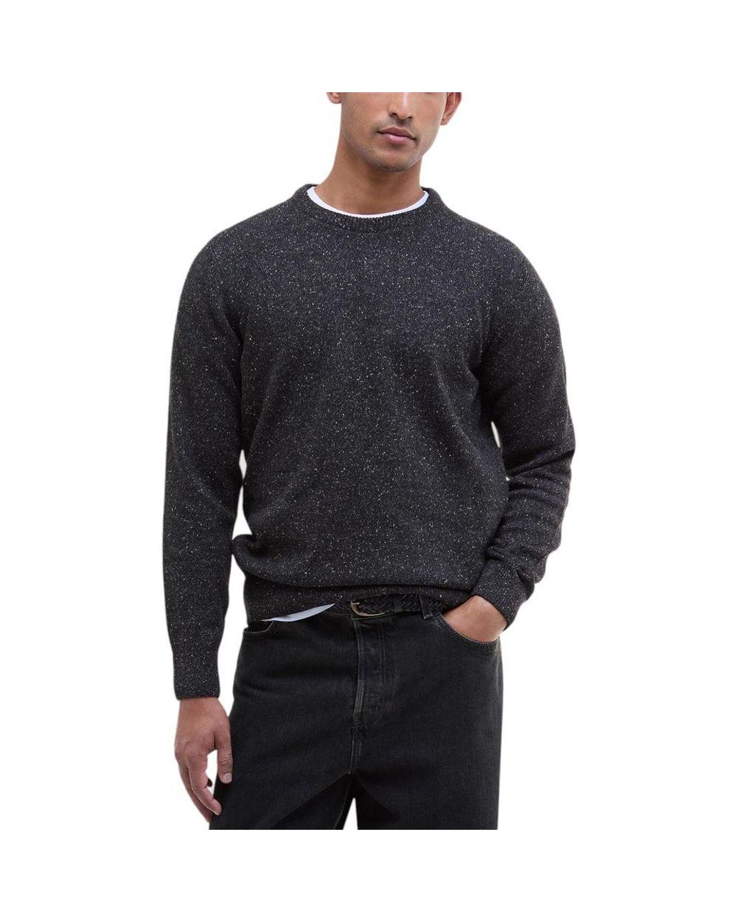 Barbour Blue Black Wool Sweatshirt for men