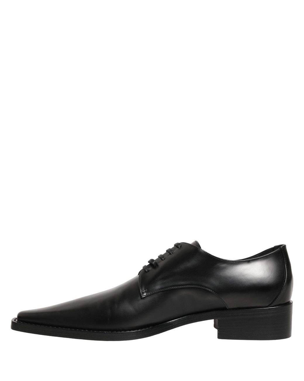 Dolce & Gabbana Black Leather Lace Up Derby Dress Shoes