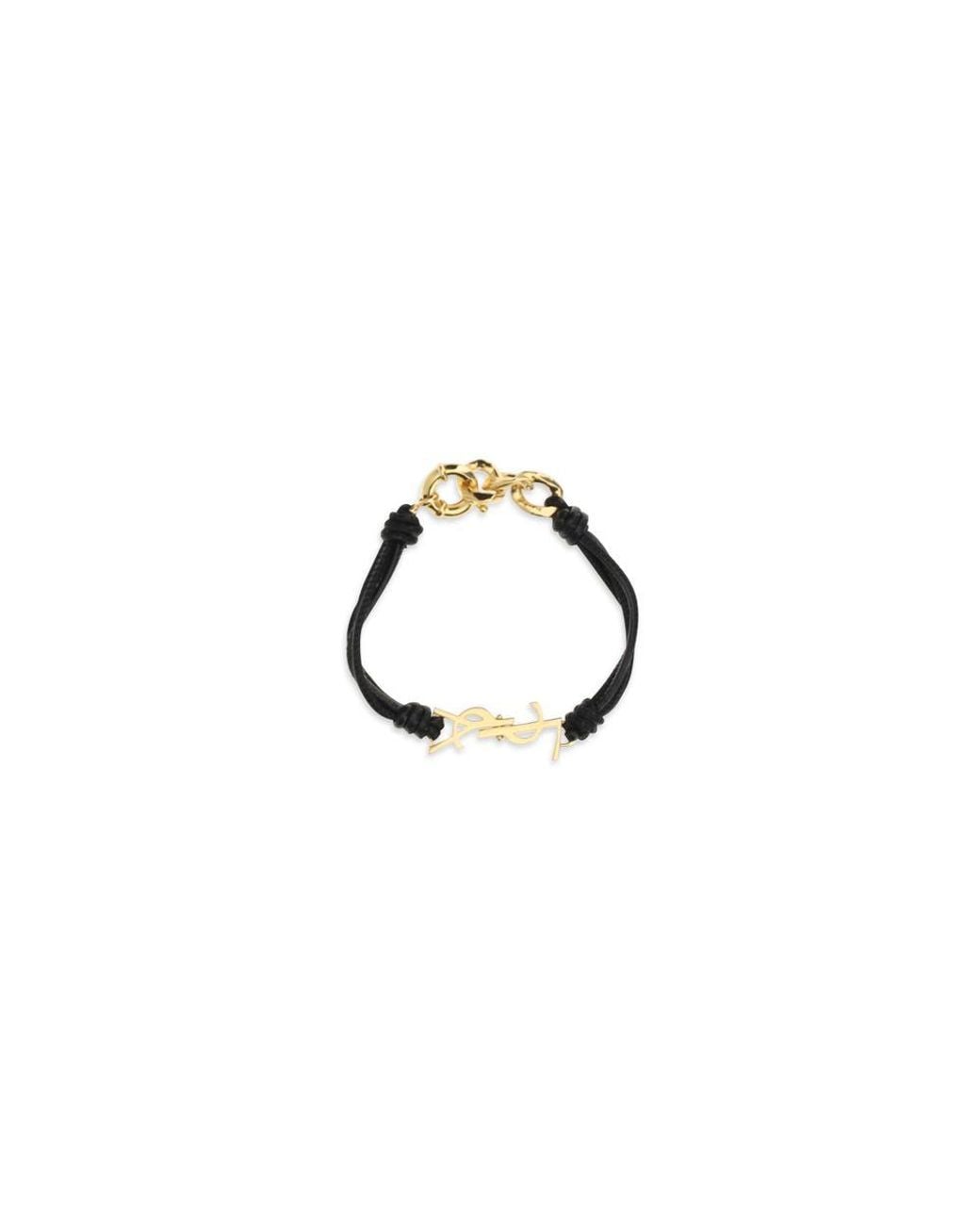 Saint Laurent Metallic Black Lamb Ovis Aries Bracelet
