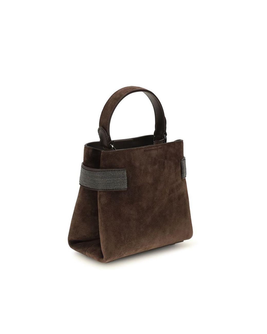 Brunello Cucinelli Brown Calf Leather Bos Taurus Handbag