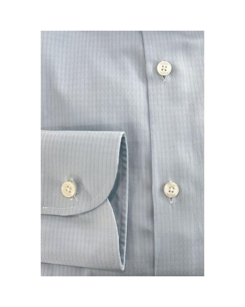 Baldinini Light Blue Cotton Men Shirt for men