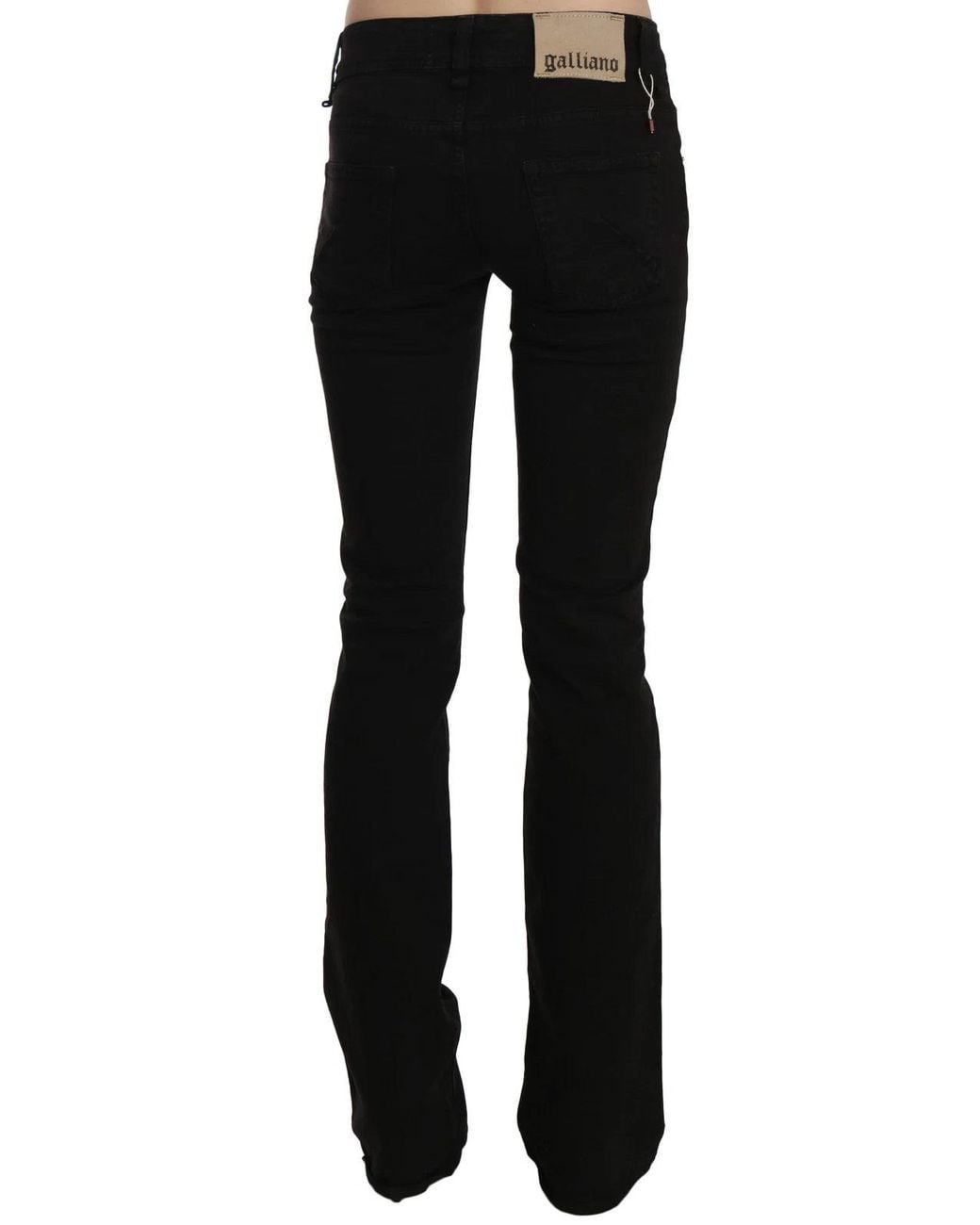 John Galliano Black Low Waist Slim Leg Skinny Denim Casual Pants Jeans