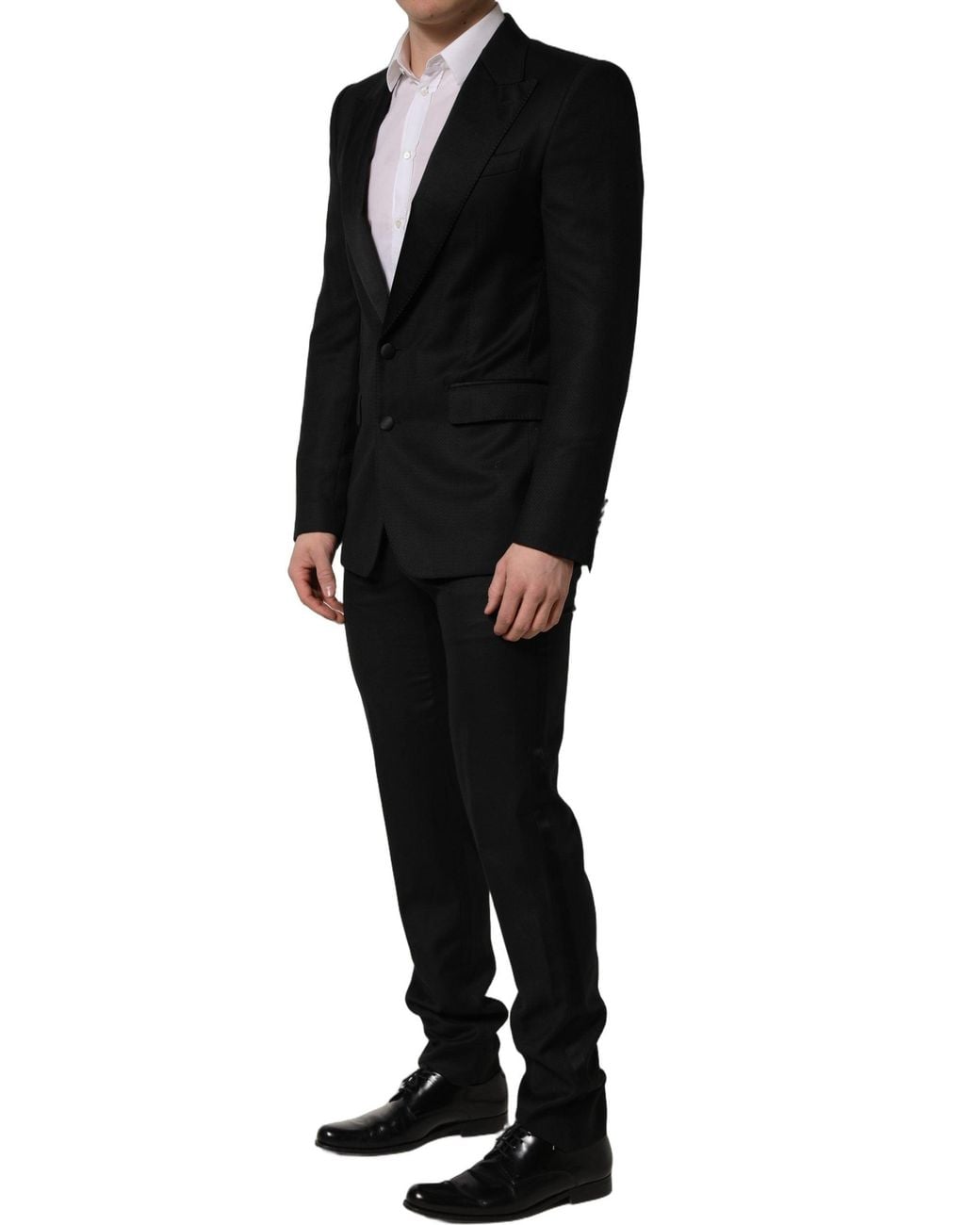 Dolce & Gabbana Black Wool Slim Fit Formal 2 Piece Men Suit for men