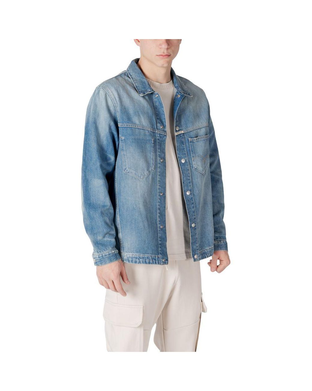 Replay Blue Cotton Shirt for men