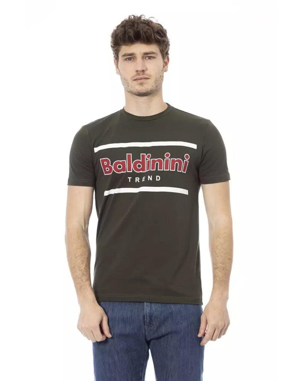 Baldinini Green Cotton T-shirt for men