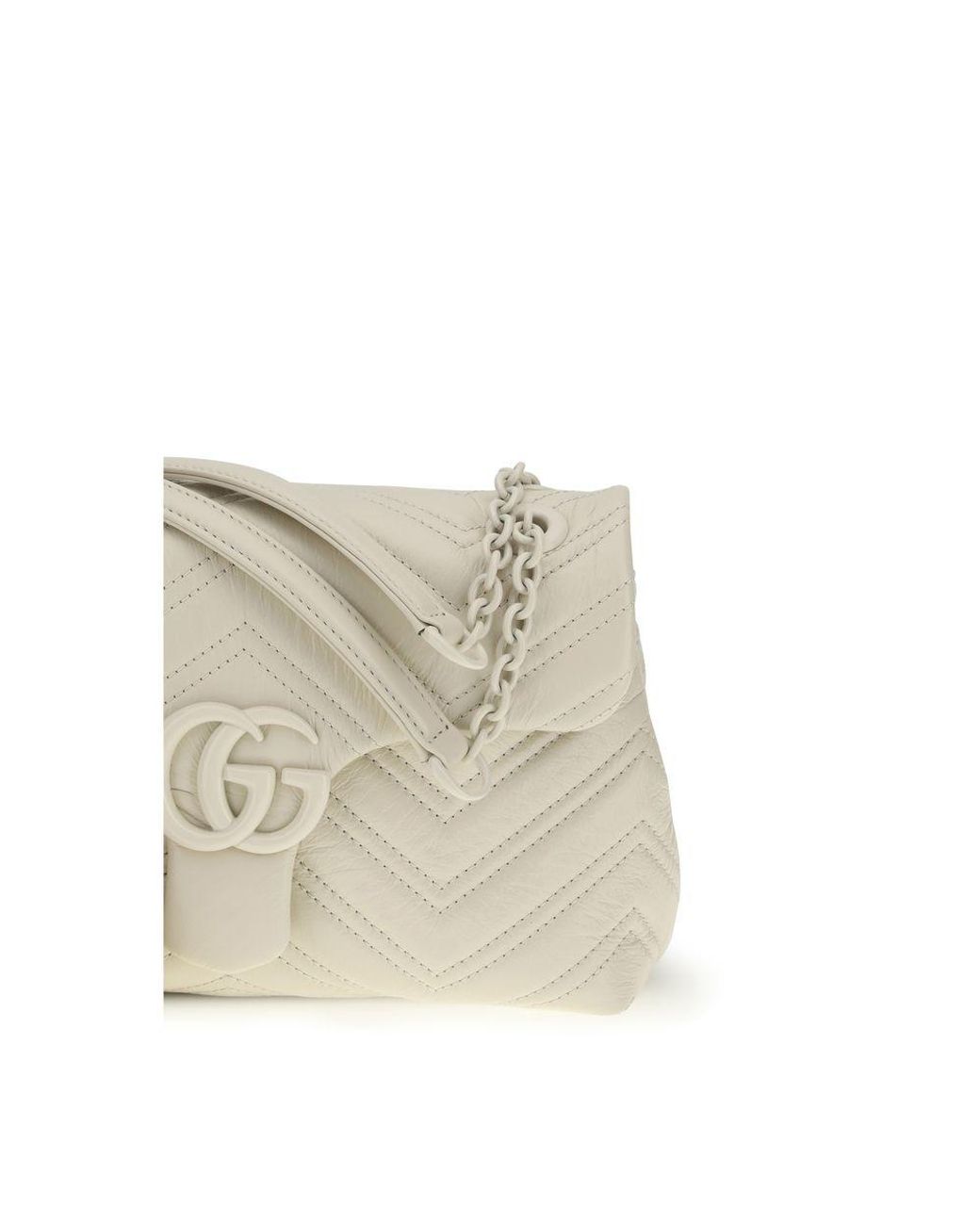 Gucci White Beige Calf Leather Bos Taurus Handbag