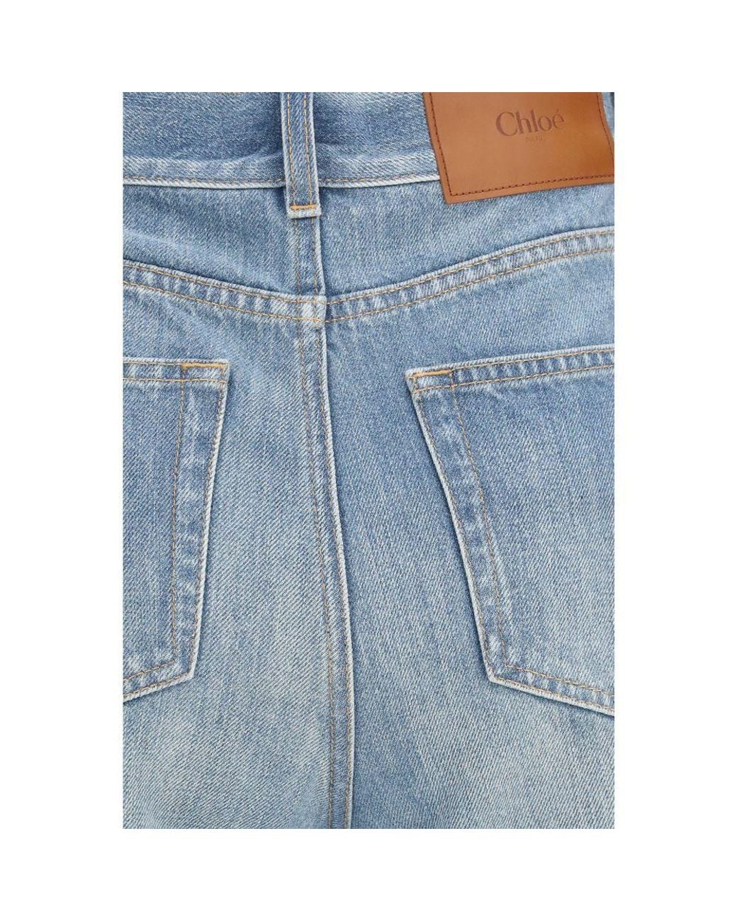 Chloé Blue Cotton Flared Jeans