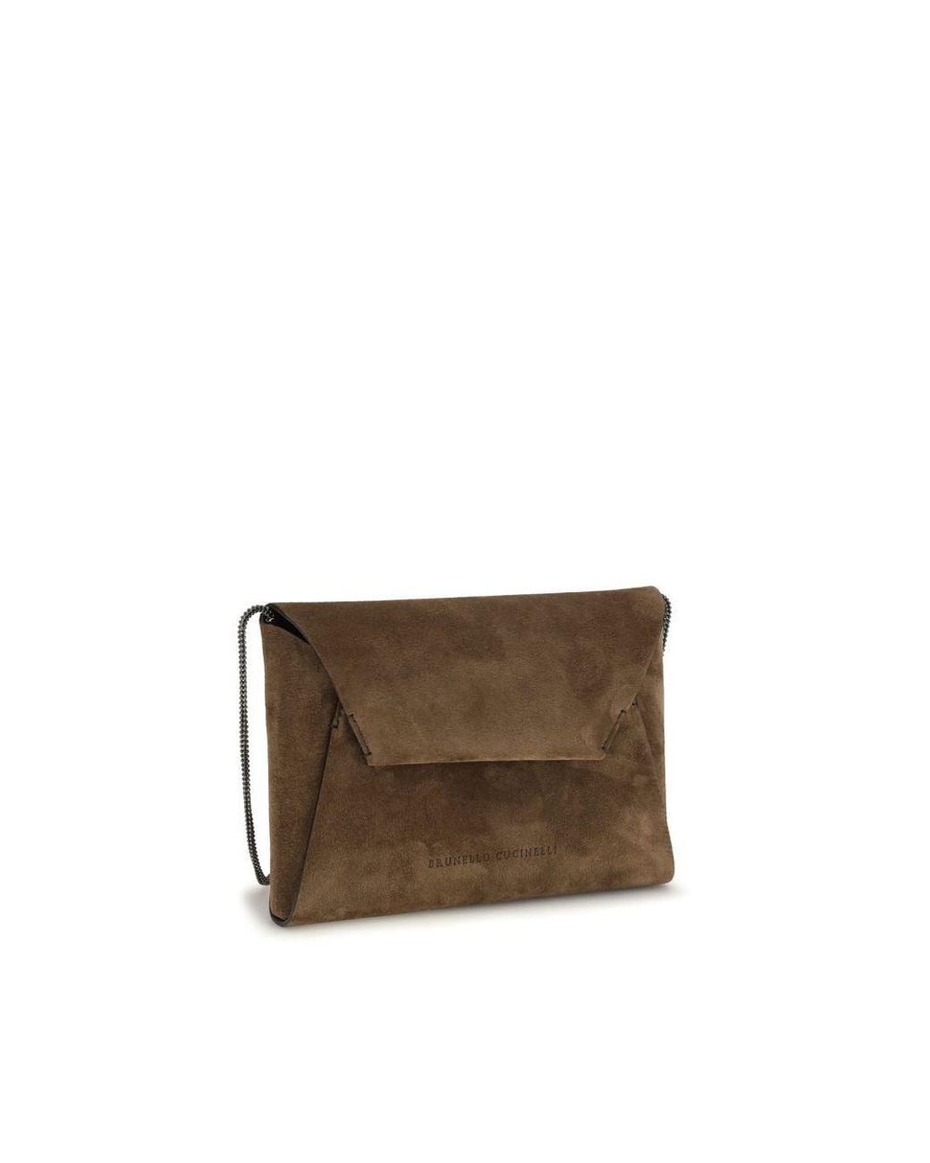 Brunello Cucinelli Brown Calf Leather Bos Taurus Shoulder Bag