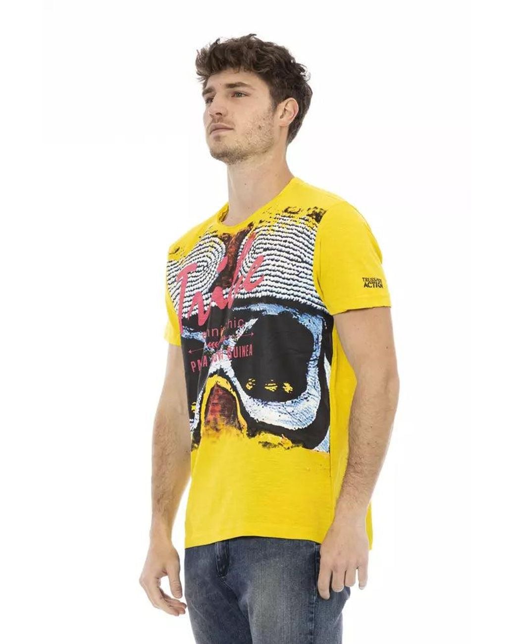 TRUSSARDI ACTION Yellow Cotton Men T for men