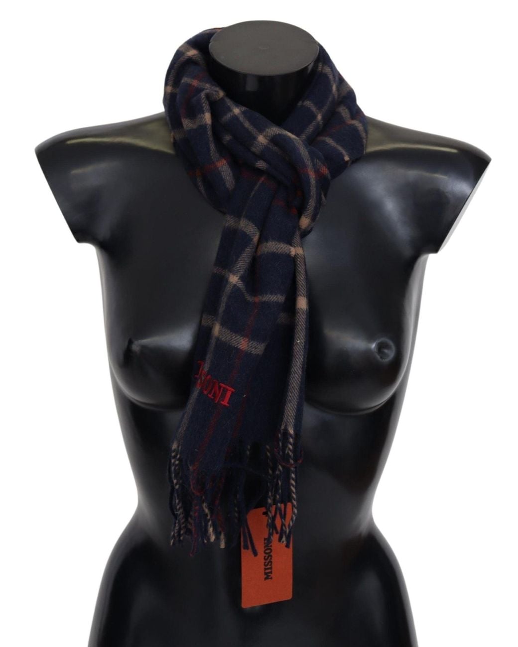 Missoni Black Missoni Checkered Camel Hair Scarf