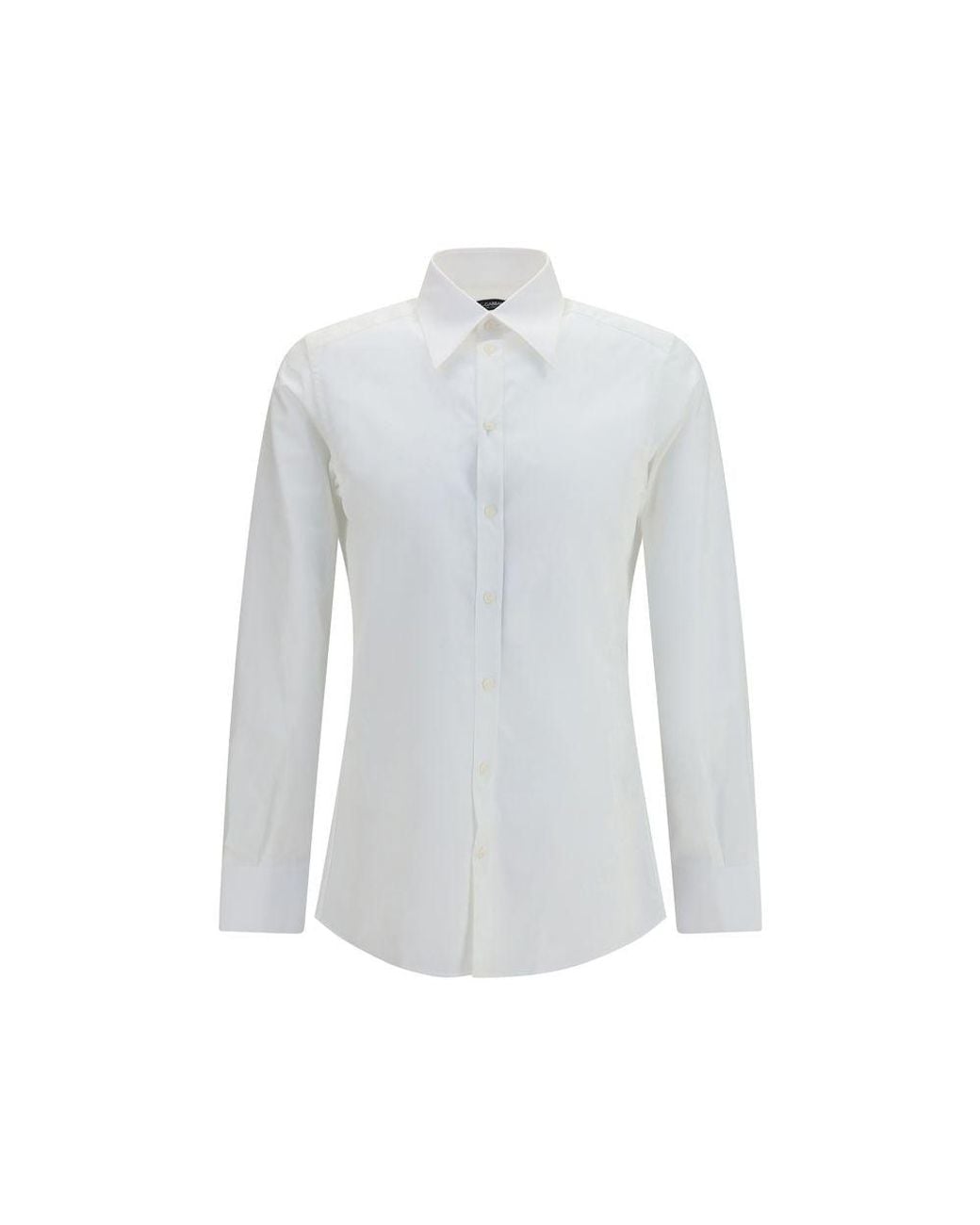Dolce & Gabbana Blue White Cotton Dress Shirt for men