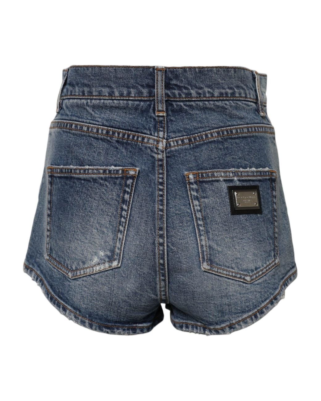 Dolce & Gabbana Blue Denim Distressed Shorts