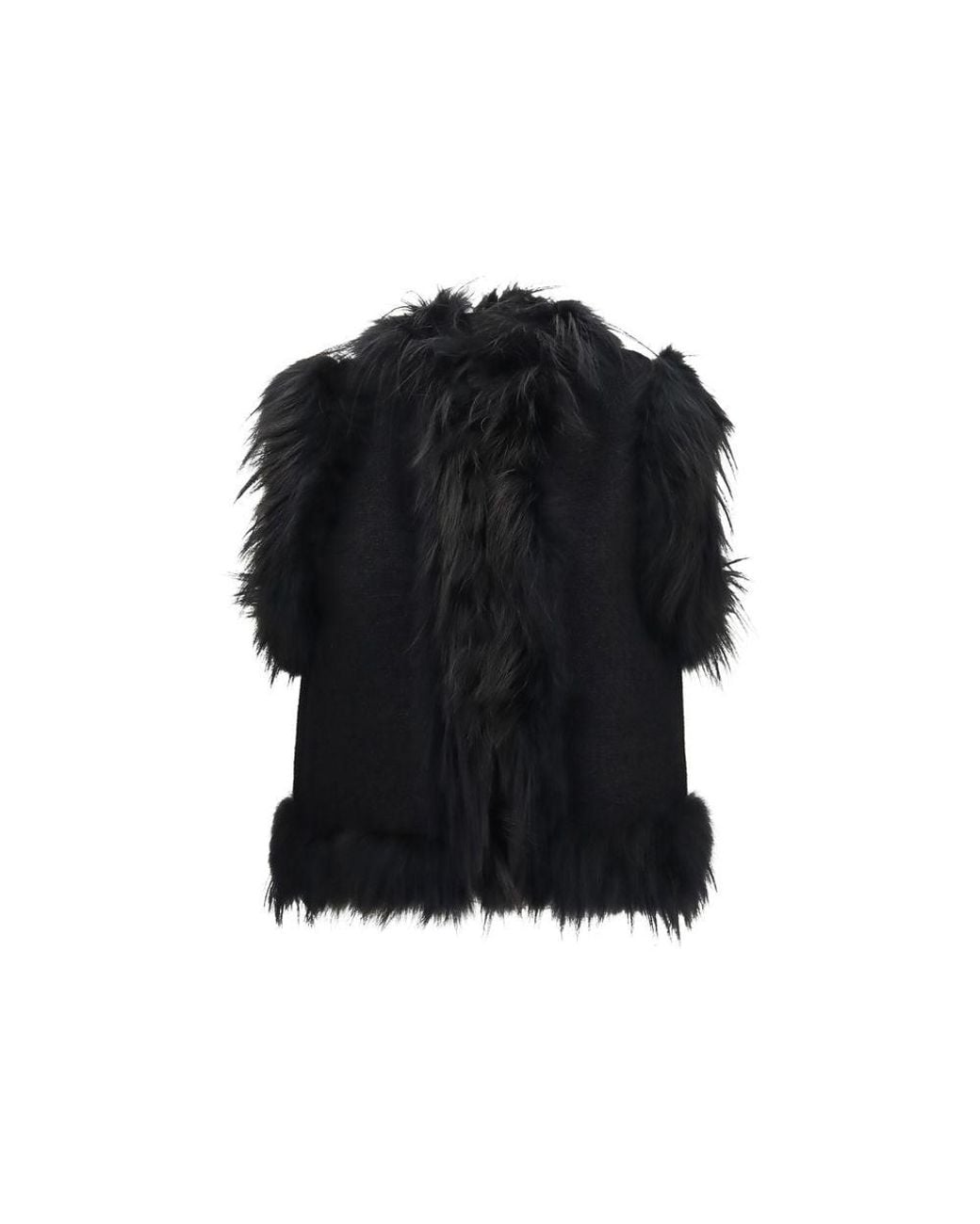 Fendi Black Wool Oves Aries Sleeveless Jacket