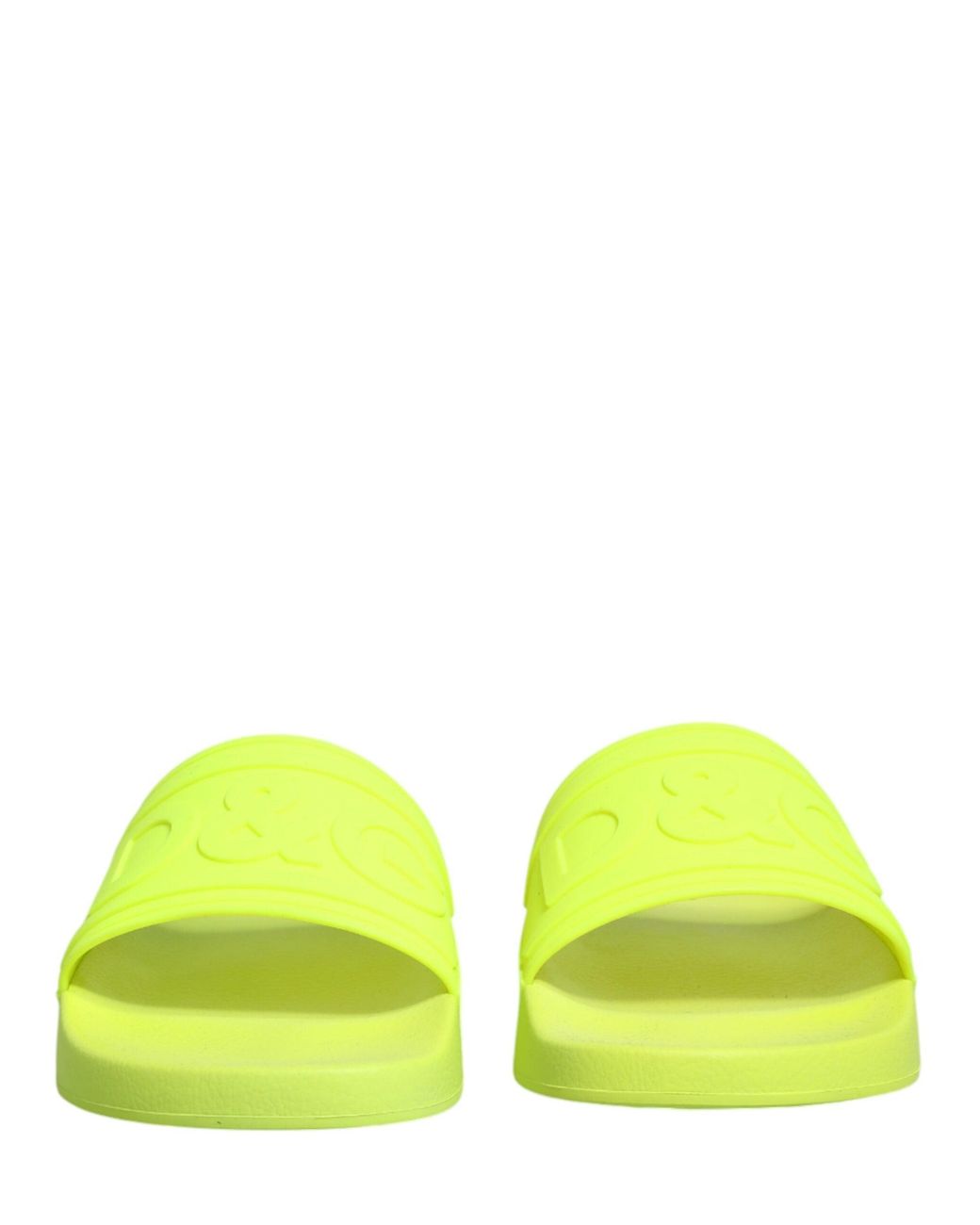 Dolce & Gabbana Yellow Rubber Slides Sandals Beachwear Shoes Tu+Termoplastic for men