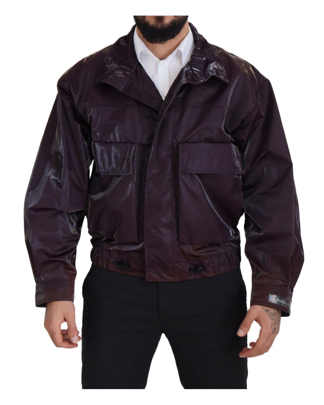 Dolce & Gabbana Blue Elegant Biker Jacket for men