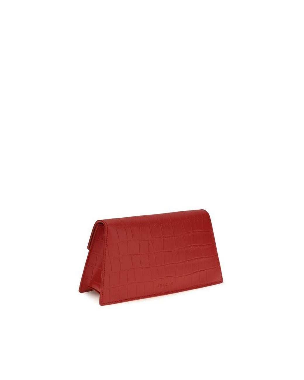 McQueen Red Calf Leather Bos Taurus Clutch Bag