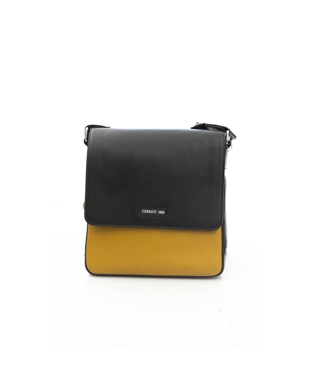 Cerruti 1881 Black Elegant Leather Crossbody Bag for men