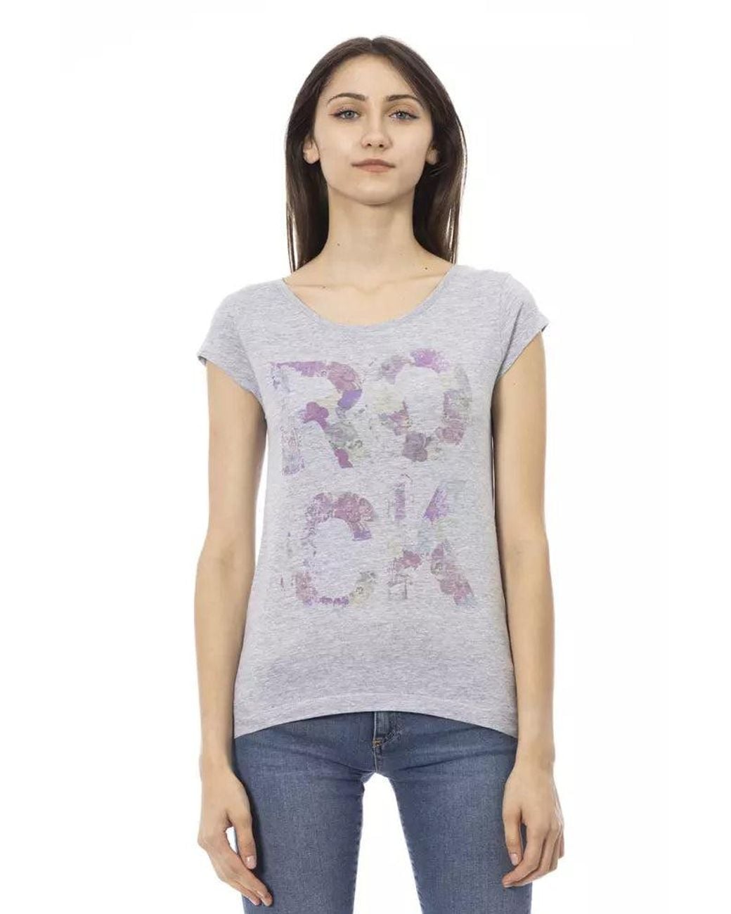 TRUSSARDI ACTION White Gray Cotton T