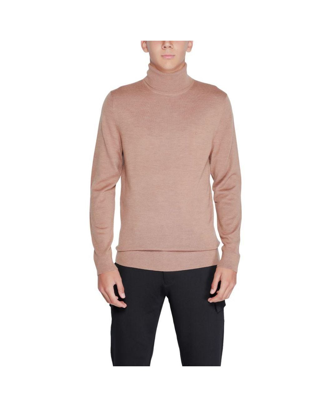 Calvin Klein Natural Beige Wool Turtleneck for men