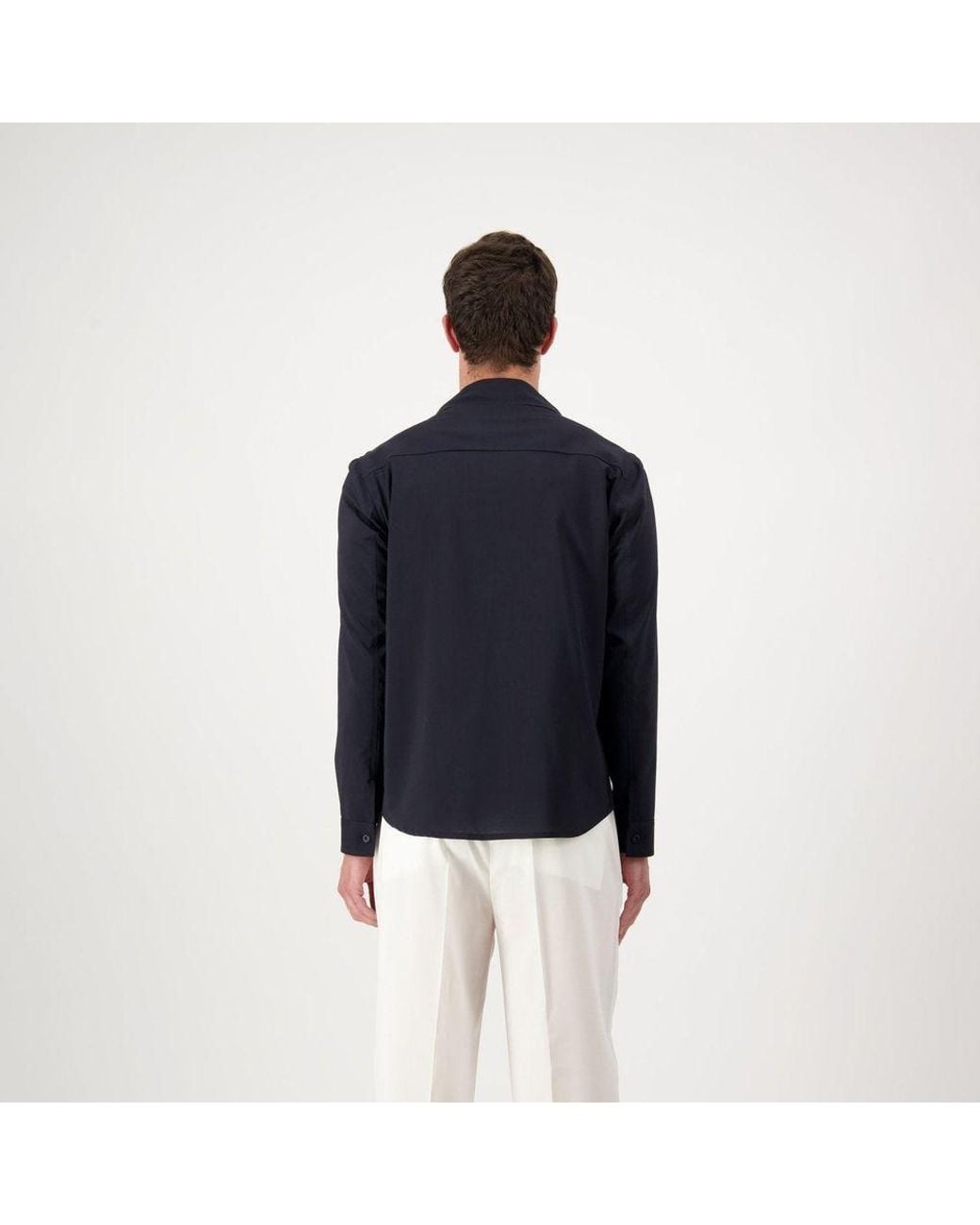 AUTORE Navy Blue Virgin Wool Jacket for men