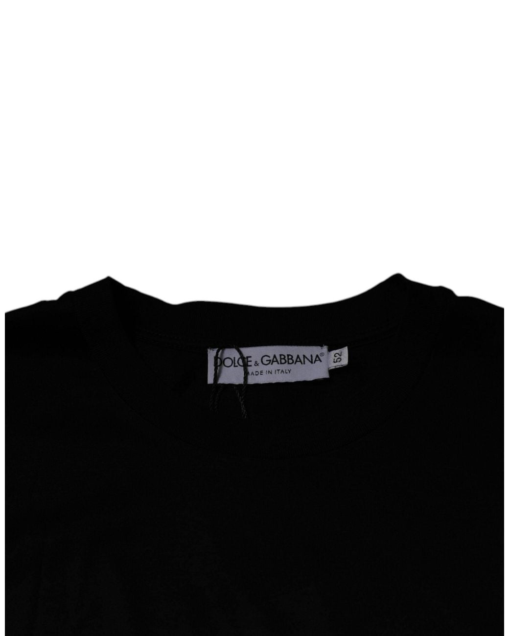Dolce & Gabbana Black Cotton Tshirt Classic Crew Neck for men
