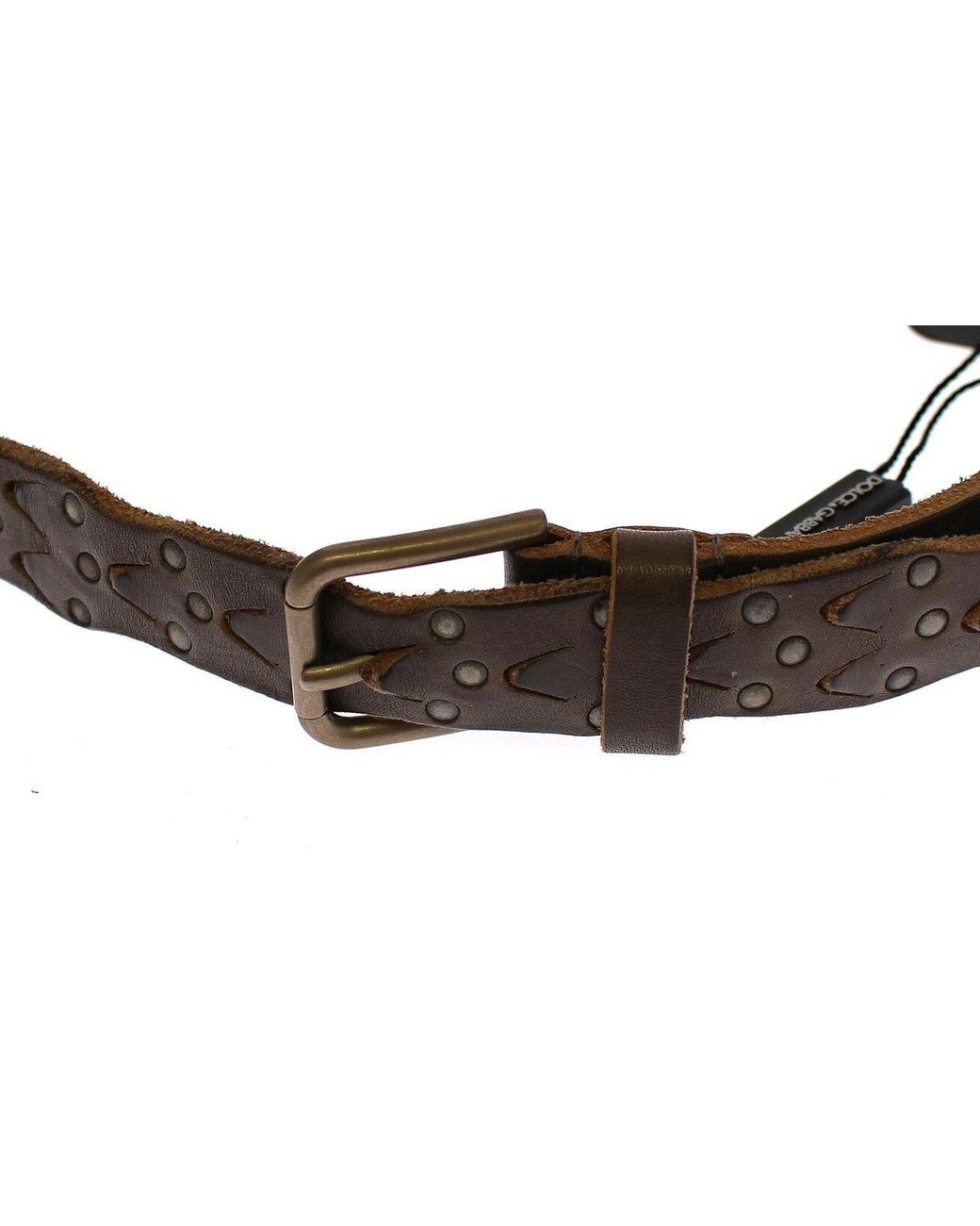Dolce & Gabbana Black Dolce Gabbana Brown Leather Logo Cintura Gürtel Belt for men