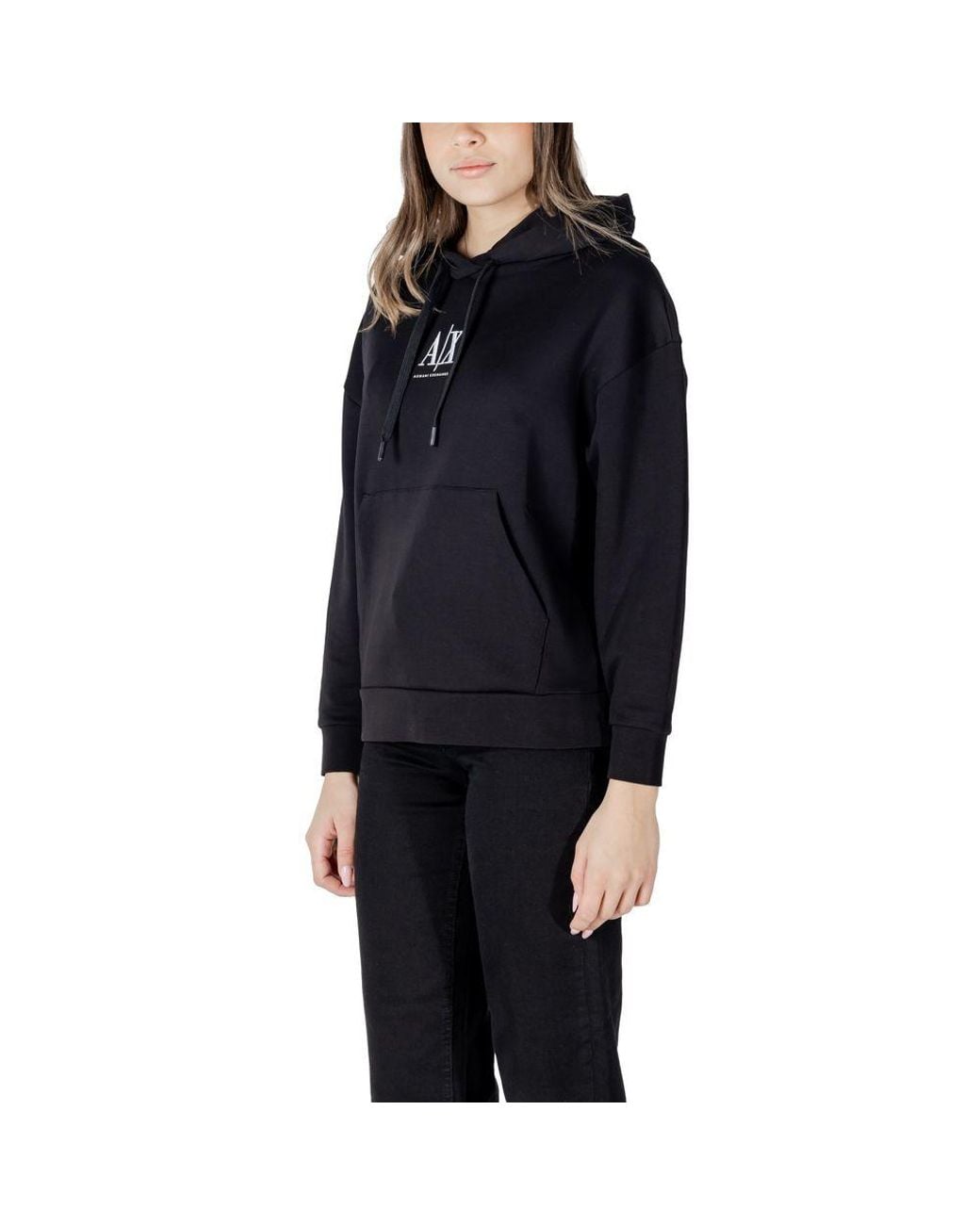 ARMANI EXCHANGE Black Cotton Hoody
