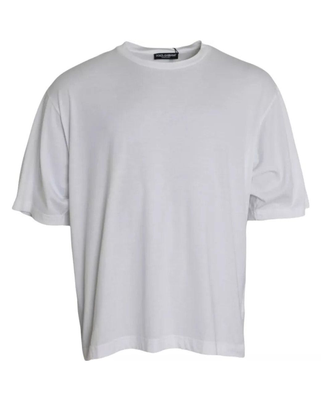 Dolce & Gabbana Gray Cotton Round Neck Short Sleeve T-Shirt for men