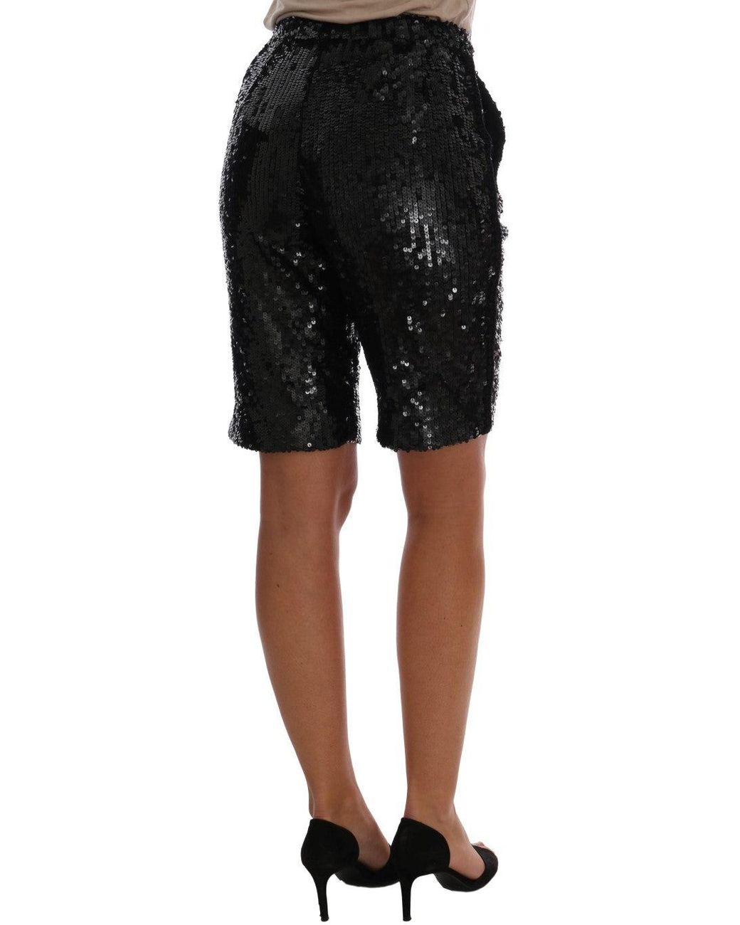 Dolce & Gabbana Black Sequined Fashion Shorts