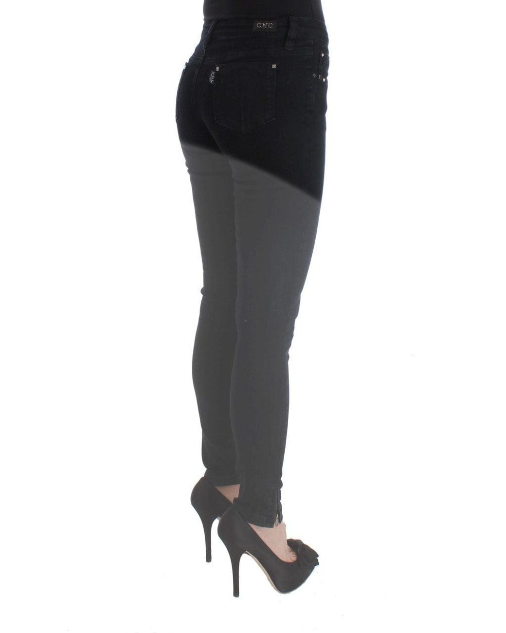CoSTUME NATIONAL Black Cotton Slim Fit Denim Jeans