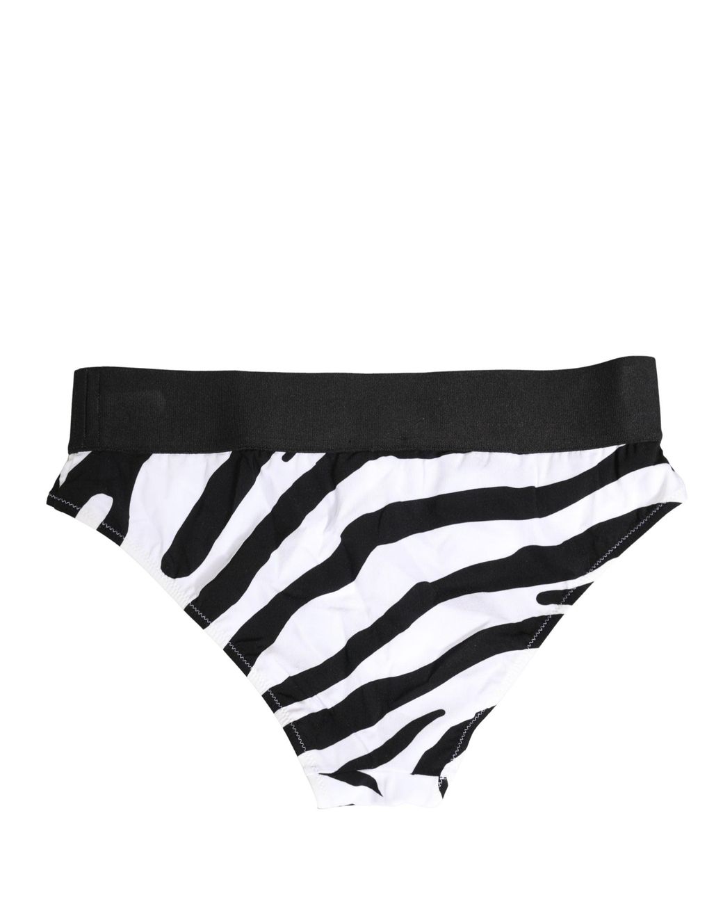 Dolce & Gabbana Black Zebra Print Brief Panty Underwear Elastane Nylon Clothing