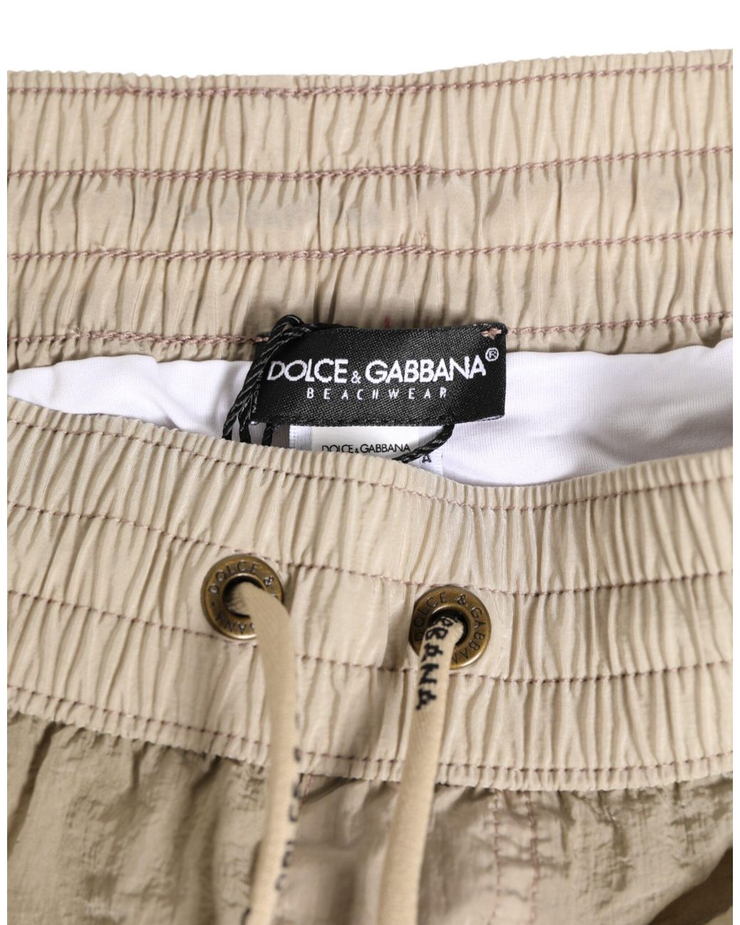 Dolce & Gabbana Natural Nylon Beachwear Boxer Short Swimwear for men