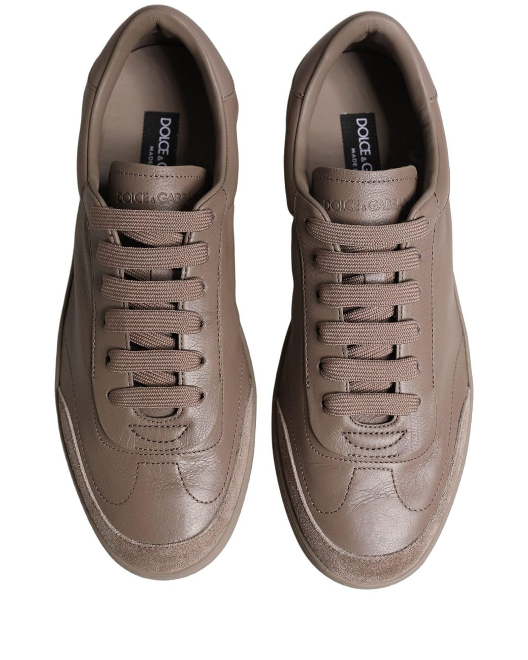 Dolce & Gabbana Brown Taupe Saint Tropez Low Top Sneakers Shoes for men