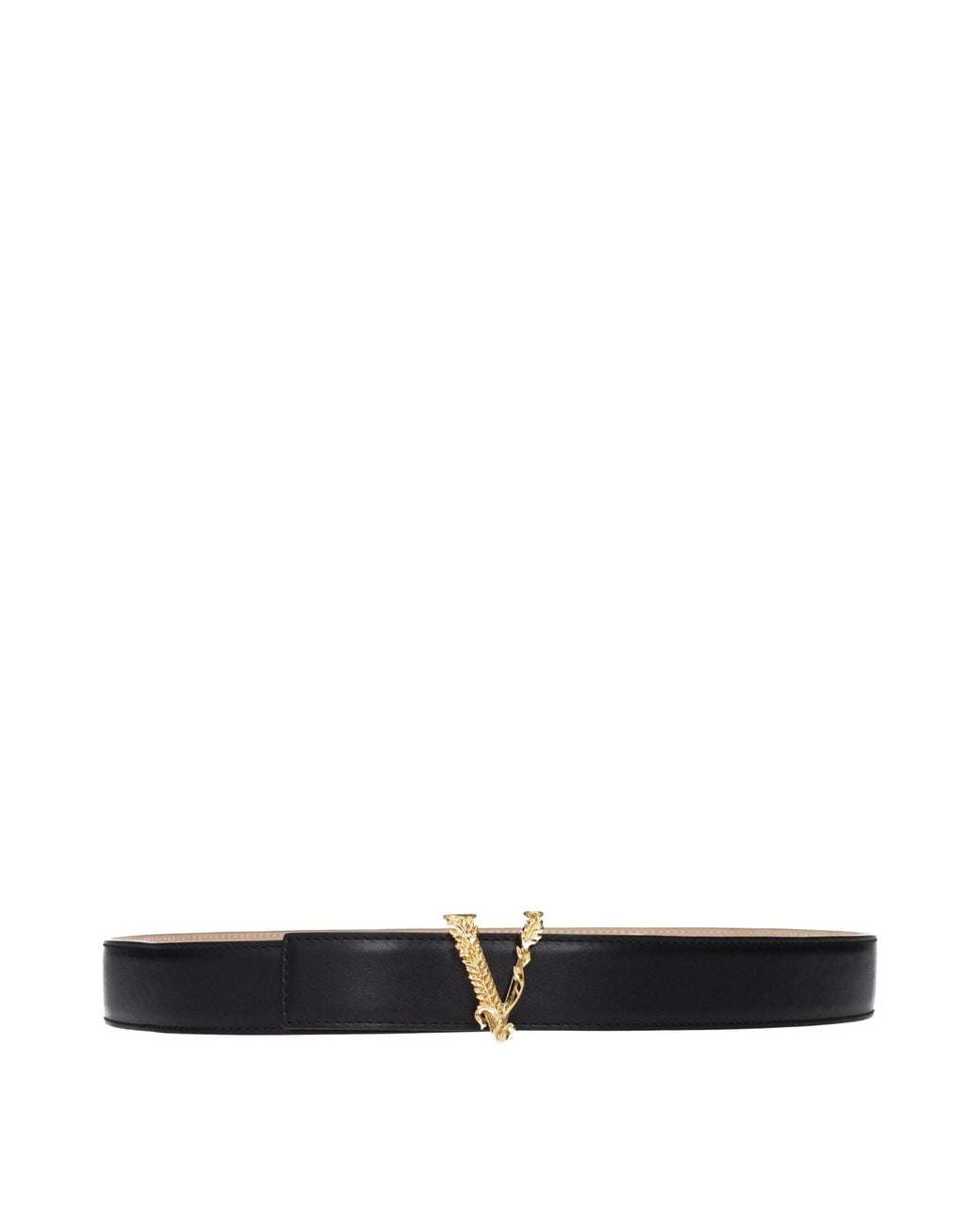 Versace Black Leather Regular Belt