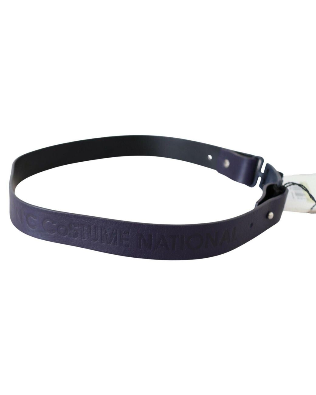 CoSTUME NATIONAL Black Leather Normal Logo Buckle Waist Belt