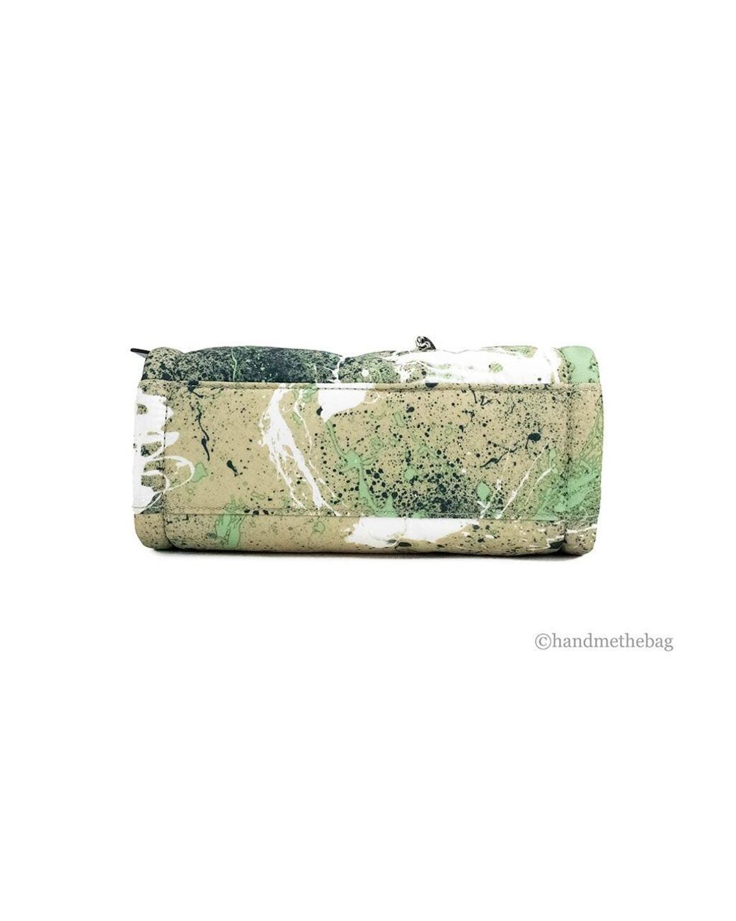 Marc Jacobs Mini Green Multi Splatter Paint Print Nylon Crossbody Tote Handbag