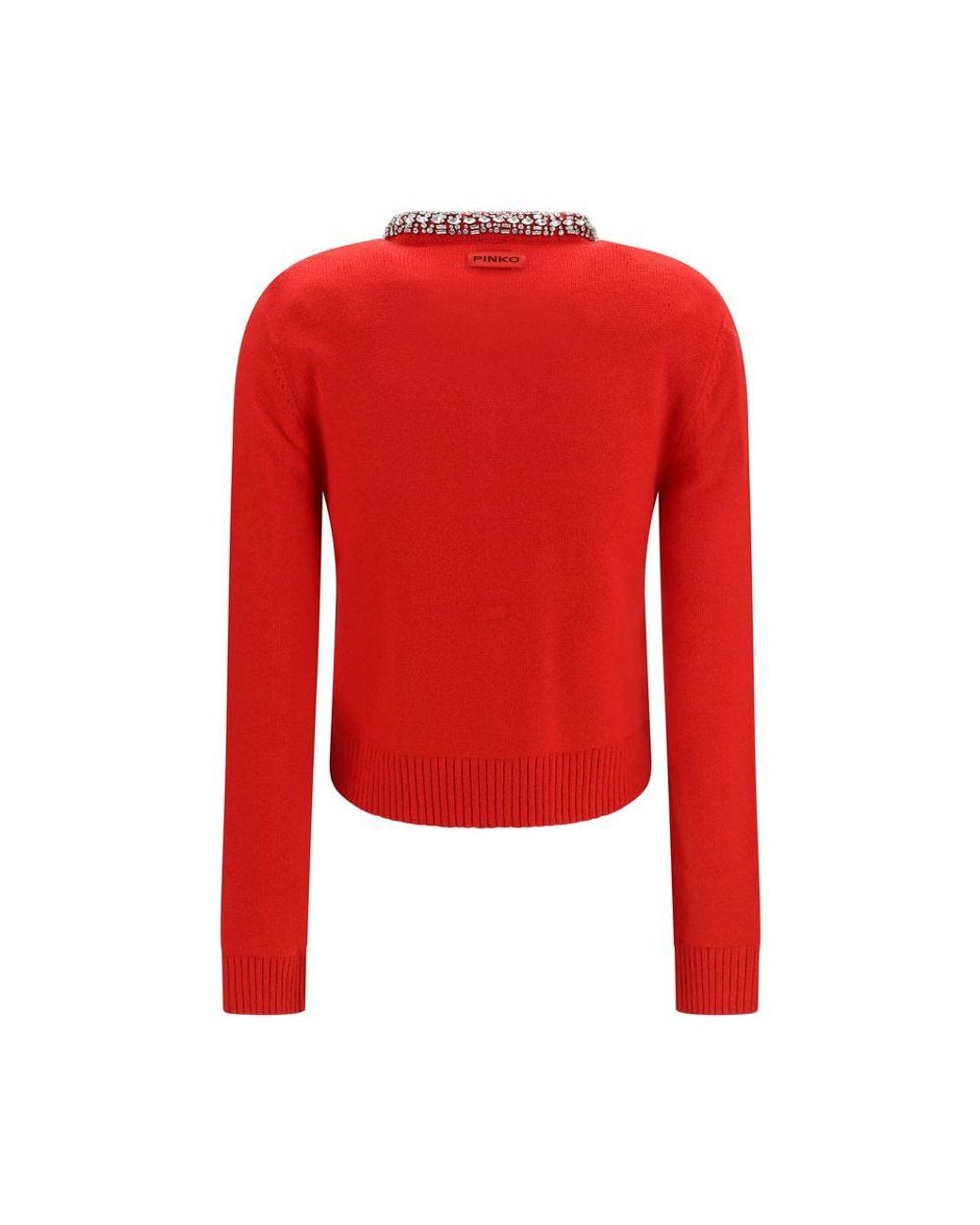 Pinko Red Wool Oves Aries Cardigan