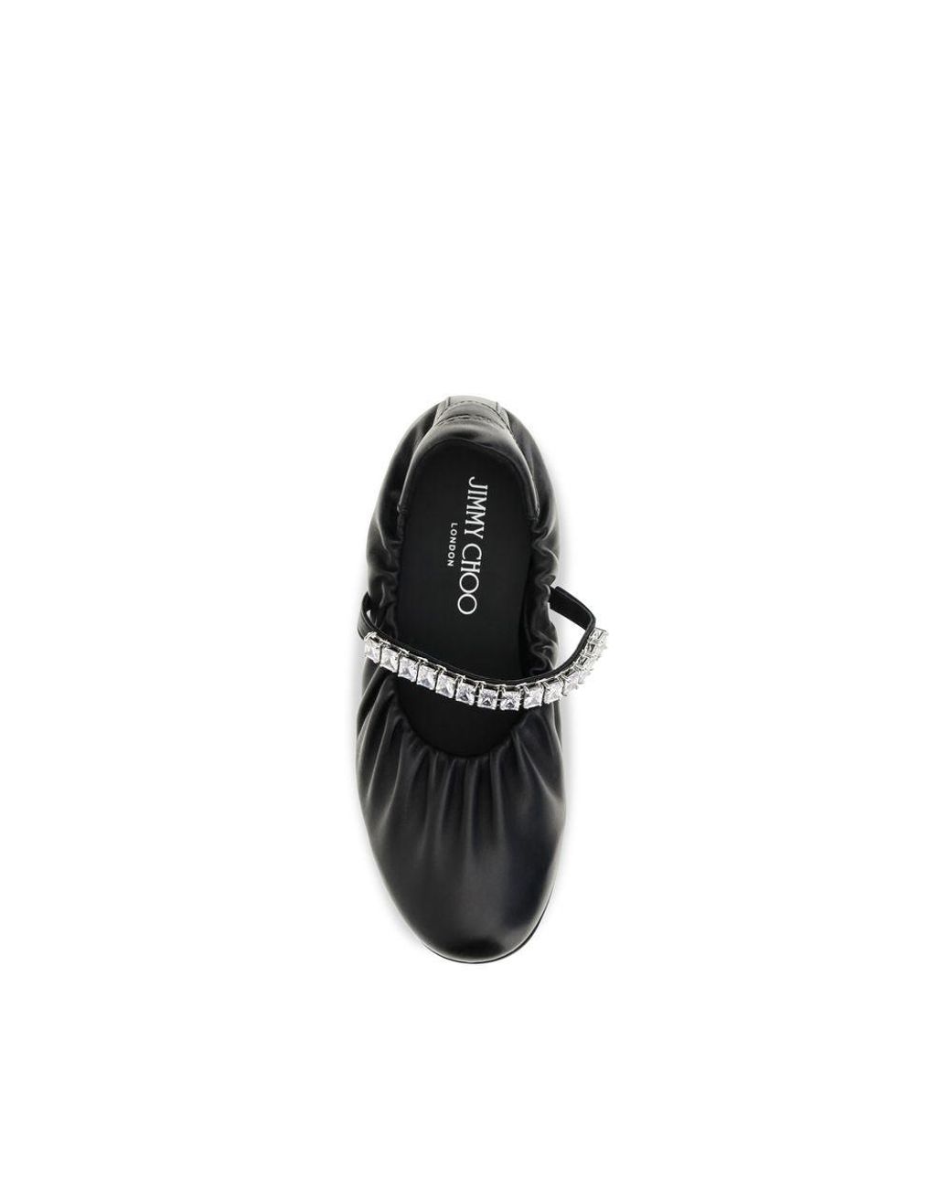 Jimmy Choo Black Calf Leather Bos Taurus Ballet Flats