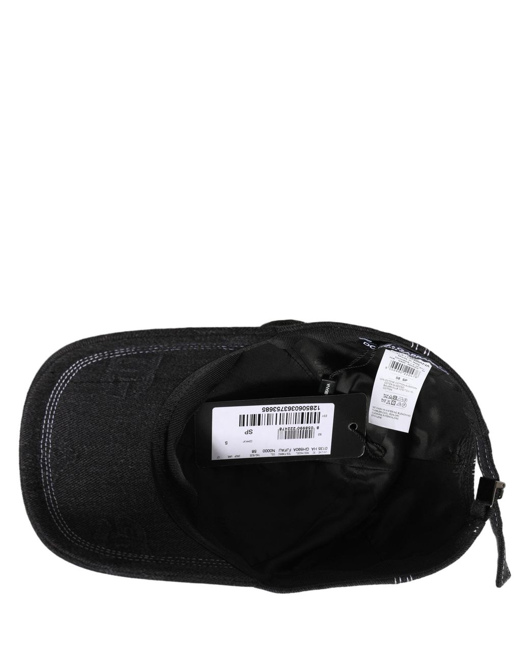 Dolce & Gabbana Gray Men Black Cotton 6 Panel Baseball Capello Hat for men