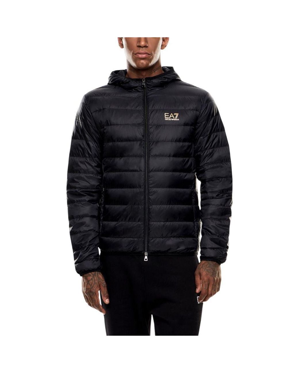 EA7 Black Bicolor Polyamide Full for men