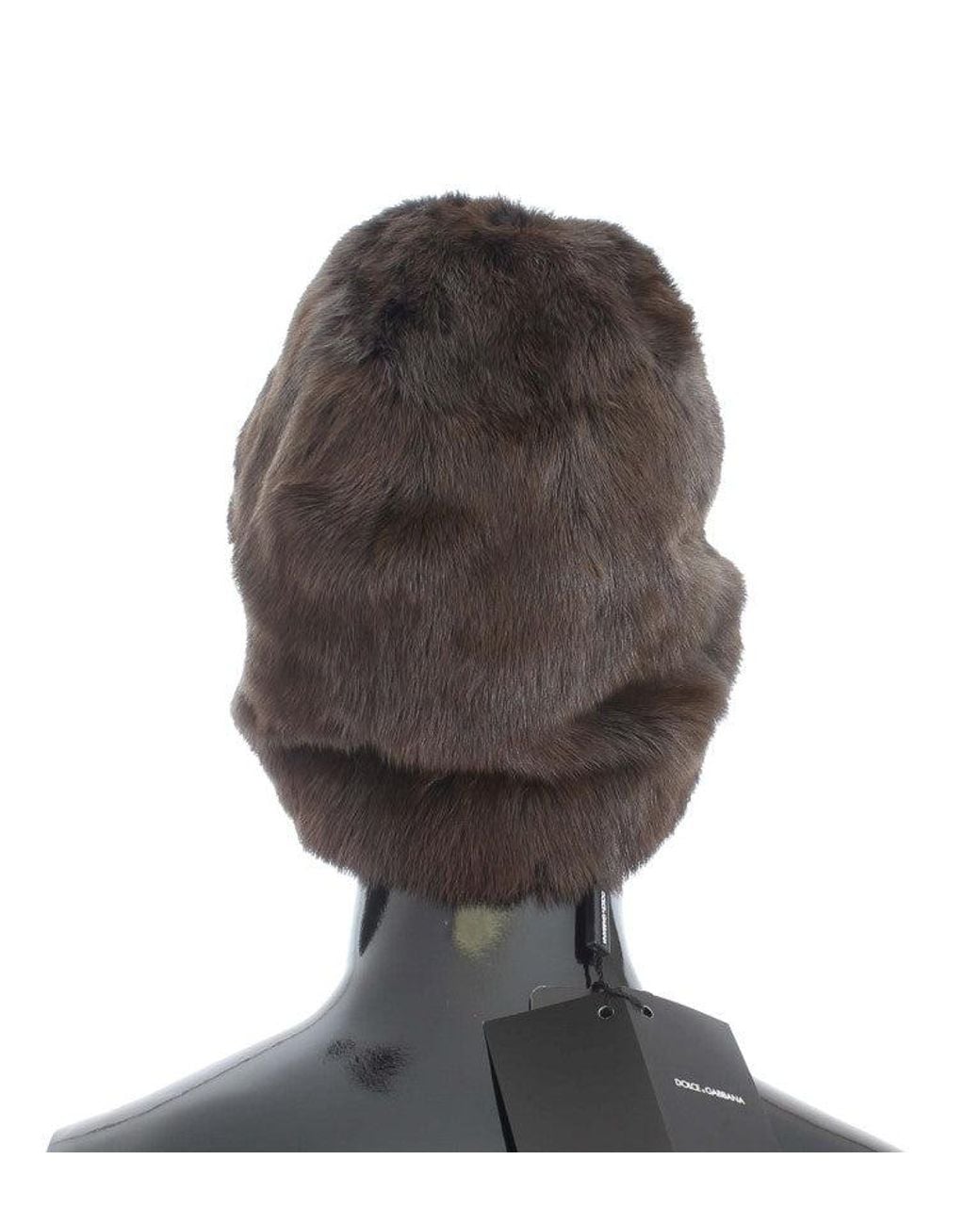 Dolce & Gabbana Black Weasel Fur Cashmere Hat Beanie