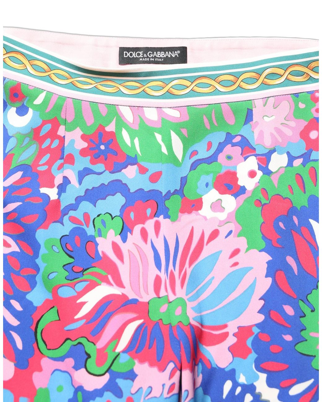Dolce & Gabbana Blue Multicolor Floral Stretch Jersey Leggings Pants