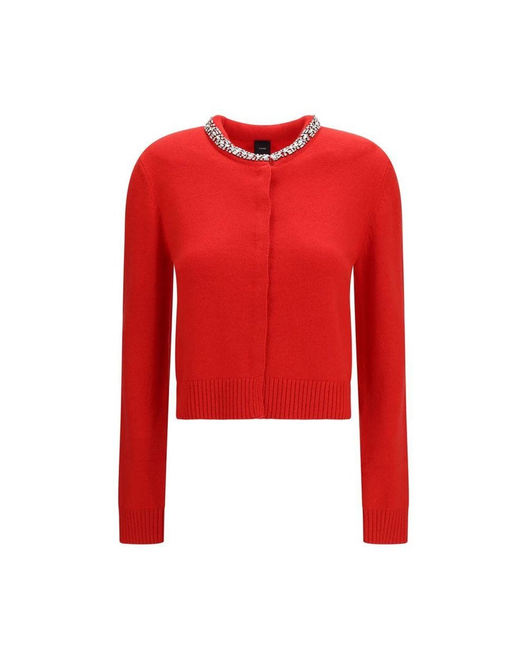 Pinko Red Wool Oves Aries Cardigan