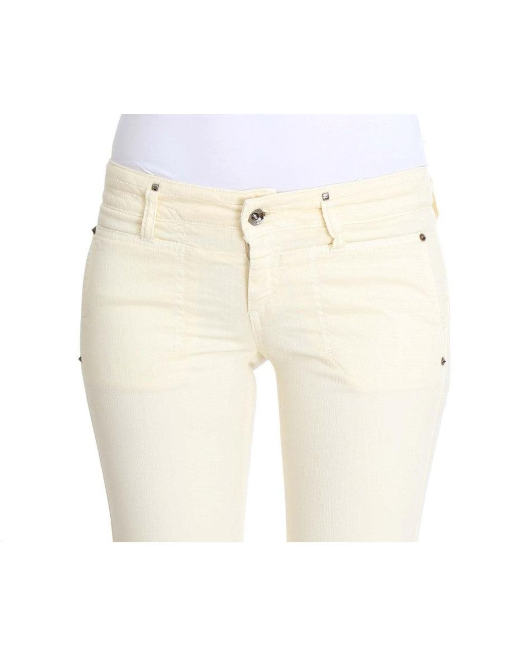CoSTUME NATIONAL White Cotton Stretch Flare Jeans