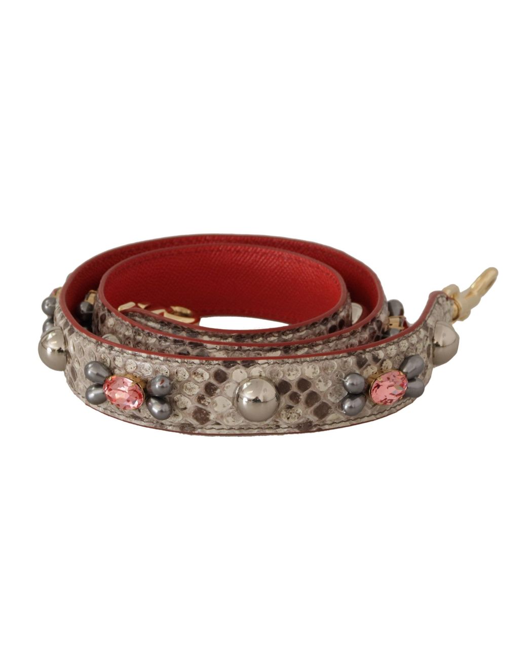 Dolce & Gabbana Red Opulent Python Leather Bag Strap