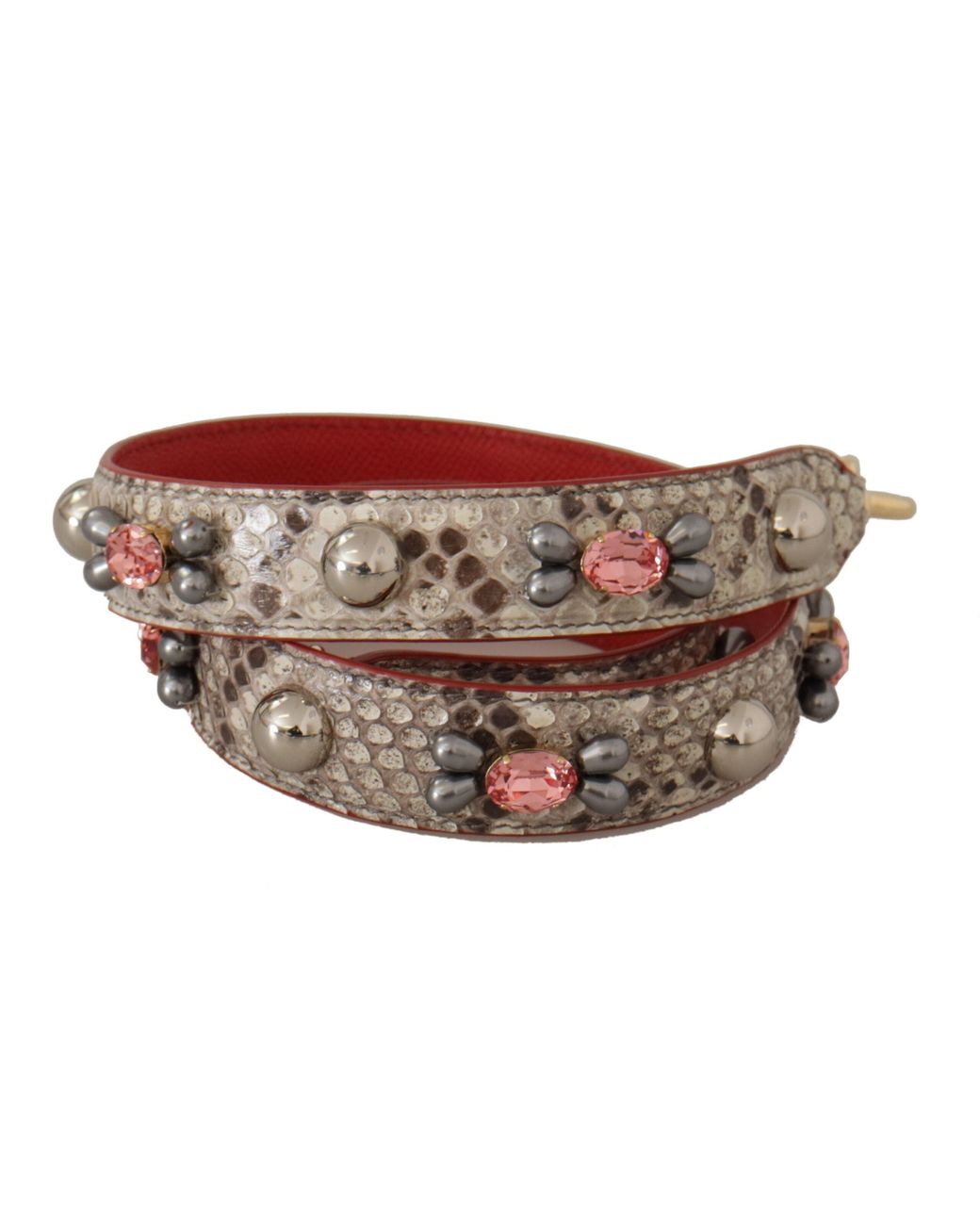 Dolce & Gabbana Red Opulent Python Leather Bag Strap